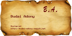 Budai Adony névjegykártya